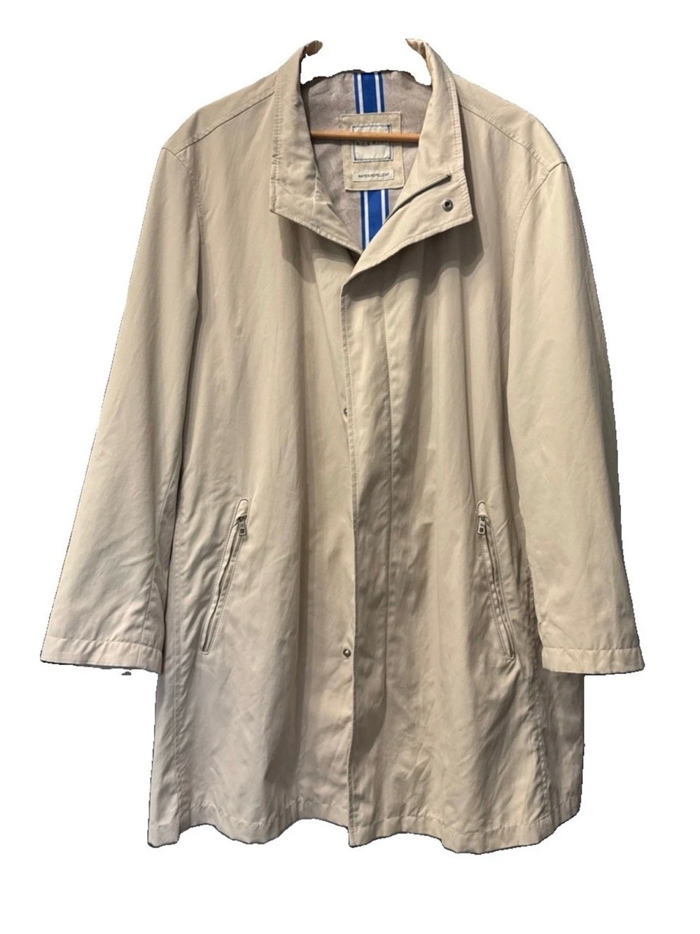 Bugatti Beige Trench Coat - Classic Zip Pocket Outerwear size L( 24” chest)